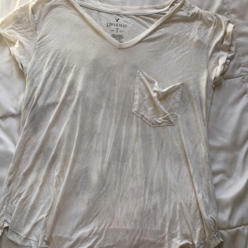 American Eagle Acid Wash V-Neck